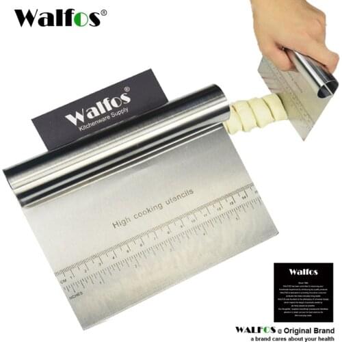 WALFOS Stainless Steel Smoother Cake Scraper Spatula Pizza Dough Scraper Cutter Flour Pastry Scraper Decoration Kitchen Tools