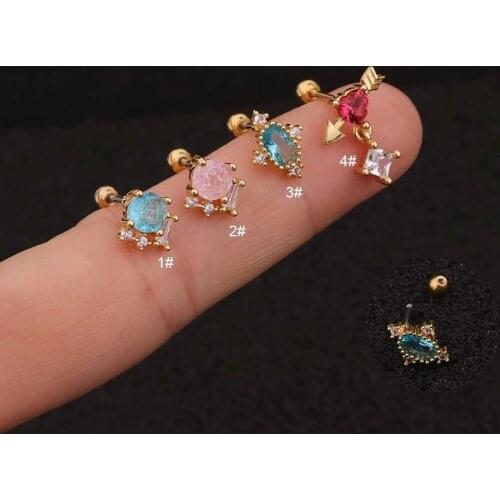 1Pc 20g Helix Piercing Jewelry Conch Rook Lobe Tragus Stud New Korean Style Cz Cartilage Earring