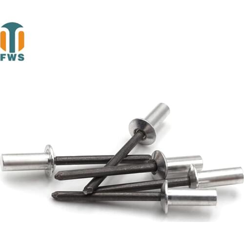 20 PCS M4 6-12mm DIN EN ISO 15973 GB /T 12615.1 Aluminum Steel Closed End Blind Rivets With Break Pull Mandrel Protruding Head