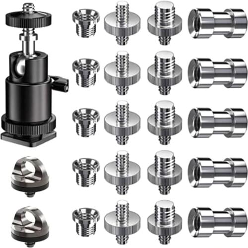 1Set 1/4 3/8 Inch Converter Threaded Screws Camera Adapter Mount PTZ for Tripod Q81F