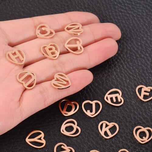 3Pcs/Lot Fashion Capital Letter Dainty Stainless Steel A To Z Alphabet Hollow Charms Initial Pendants DIY For Jewelry Making