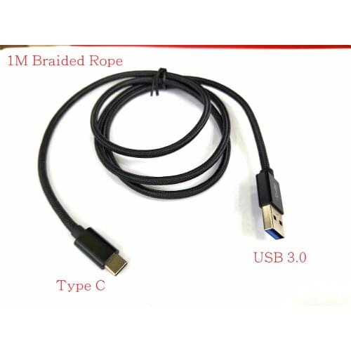 50 pcs Braided Rope USB 3.1 Type C to USB 3.0 Adapter Cable 5Gb 1m New
