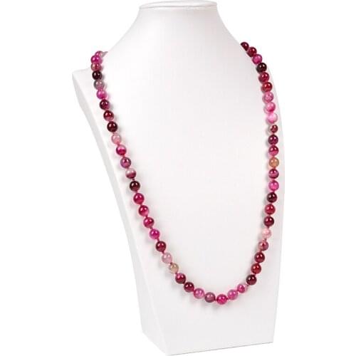 8 mm As red as a rose and Color mixing stripe Carnelian necklace