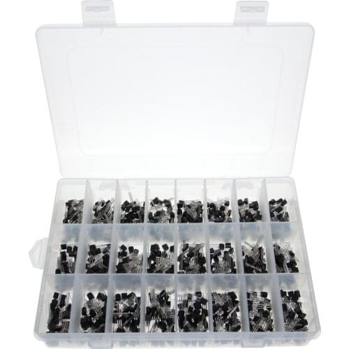 840pcs/set 24Values TO-92 Transistor Assortment Kit BC327 BC337 BC547 transistor 2N2222 3904 3906 C945 PNP/NPN transistors pack