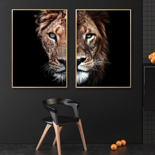 Africa Art Lion Animal Painting Prints Art Modern Home Decoration Salon Posters Prints on Canvas Wall Art Picture Cuadro Unframe