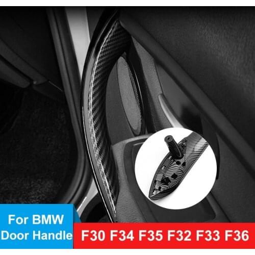 Car Accessories For BMW 3 4 Series F30 F32 F33 F34 F35 F36 2012-2019 Carbon Fiber Car Inner Door Panel Handle Pull Trim Cover