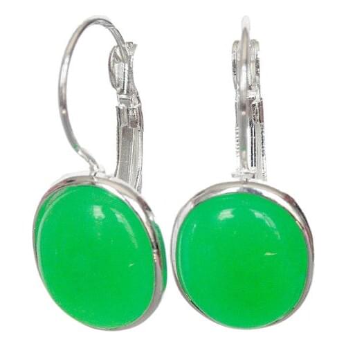 Noble ladys handmade 925 green gem Leverback Earring Lovely Fine Nobility Ladys Womens Earrings