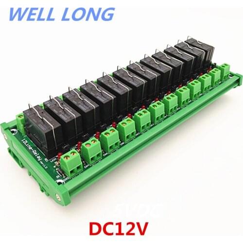 DIN Rail Mount 12 Channel SPDT 16A Power Relay Interface Module,OMRON G5RL-1-E 12VDC Relay
