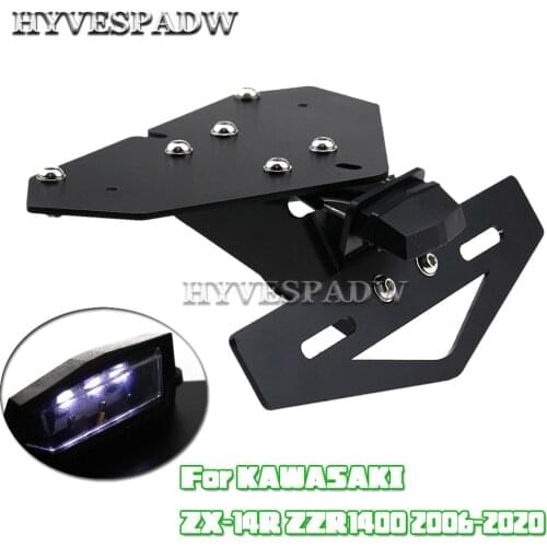 Tail Tidy Fender Eliminator for KAWASAKI ZX-14R ZZR1400 2006-2020 Motorcycle Parts License Plate Holder LED NINJA ZX14R ZZR 1400