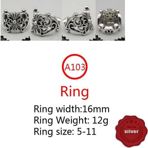 A103 S925 sterling silver ring jewelry personality trend simple hollow butterfly fashion popular hip-hop style gift for lover