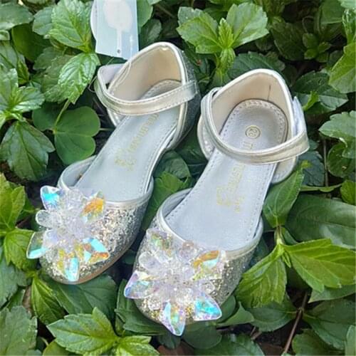 2018 New Girls Leather Shoes Spring autumn inside 15.5-20.5 cm Child girls princess shoes fashion Diamond Girls baby flat shoes