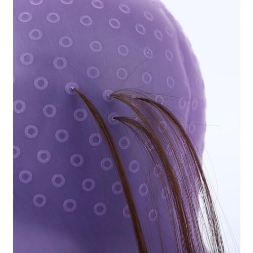 Reusable Silicone Coloring Highlighting Dye Cap Hat Hot Selling Safety Breathable Hook Women Styling Tool Hair Dyeing Tool