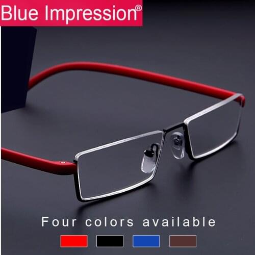 B.I Mens Reading glasses Men half frame TR90 Readers glasses metal vision Reading glasses comfortable prescription glasses