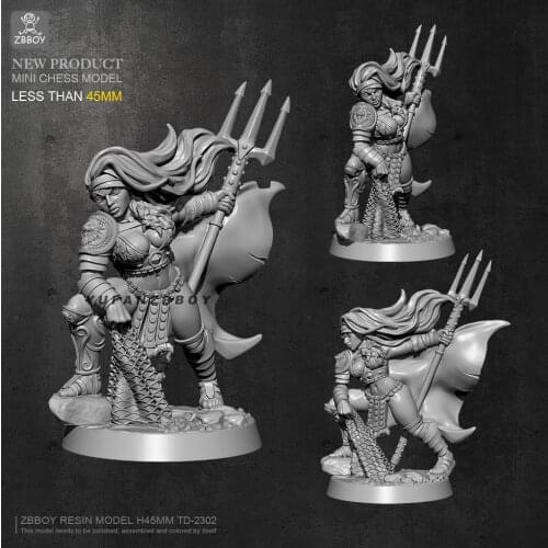 45mm Resin model kits Female warrior self-assembled TD-2302