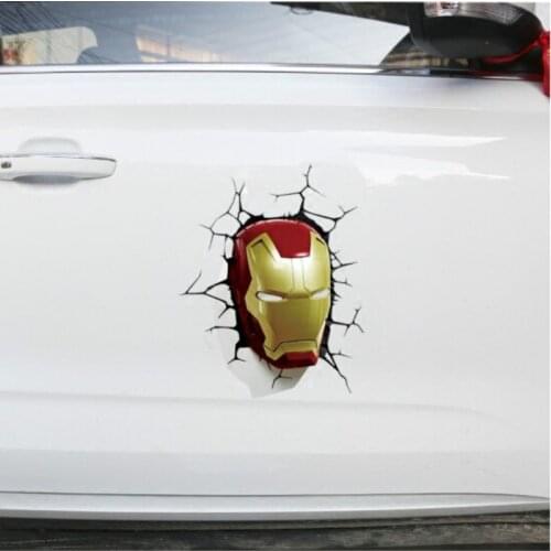 MR TEA Super hero Series Stickers Decals 3D Broken Car stickers Energy Palm Cute Creative Stickers Decorations Gift