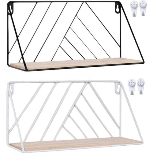 Simple Wrought Iron Shelf Floating Shelf Wall Mounted Rustic Wall Hanging Storage Rack Functional Shelves For Kitchen Bathroom