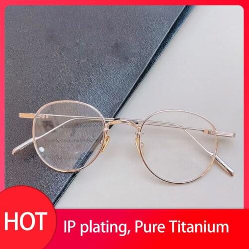 Geinenu Migac Pure Titanium Glasses Men Woman Vintage Round Eyewear Myopia Optical Prescription Brand Designer Eyeglasses Frame