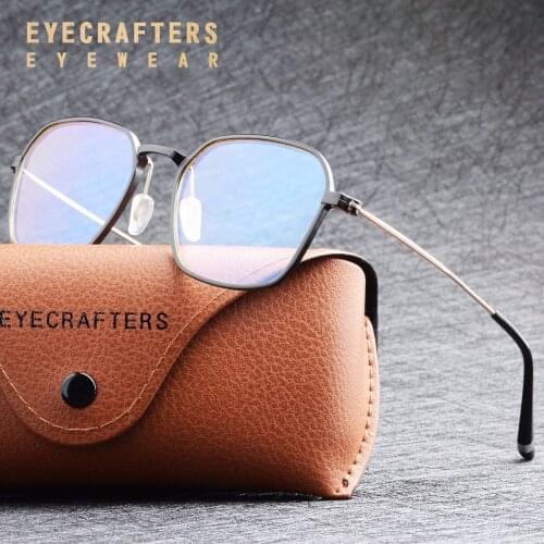 Aluminium Vintage Retro Full Eyeglass Frames Men Women Anti-Blue Ray Optical Glasses Frame Clear Lens Computer Glasses