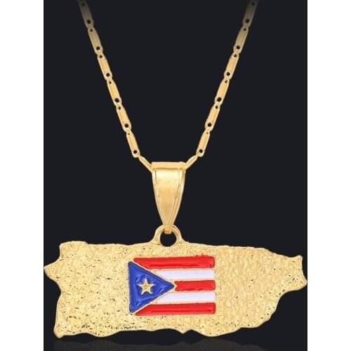 Puerto Rico Map Mens Pendant Exquisite Fashion Punk Hip Hop Necklace Party Club Mens Jewelry Accessories 2021 Necklace Trend