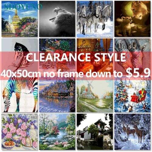 SDOYUNO Clearance style 60x75cm Paint By Numbers Animals DIY Oil Painting By Numbers On Canvas Frameless Number Painting Decor