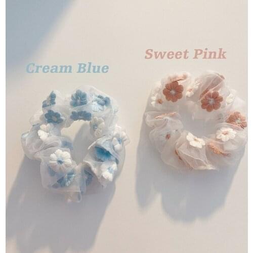 INS Transparent Yarn Rubber Band Girls Sweet Daisy Hair Band Women Vintage Scrunchies Head Band Cute Fashion Hair Accessories