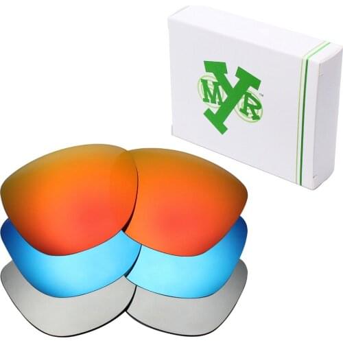 3 Pairs Mryok Anti-Scratch POLARIZED Replacement Lenses for Oakley Frogskins Sunglasses Silver Titanium & Ice Blue & Fire Red