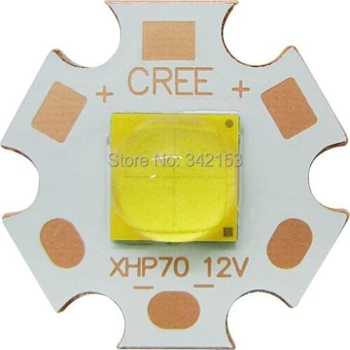 30W Cree XHP70 XHP70.2 XHP-70 2 White 3000K 5000K 6500K Led Emitter Lamp Beads 6V/12V On 20MM Copper PCB For DIY Torch Lightings