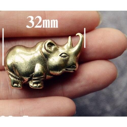 Vintage solid Brass handmade craft artificial animals DIY Fitting ornament Keychain ring Pendant Miniature accessories a3056