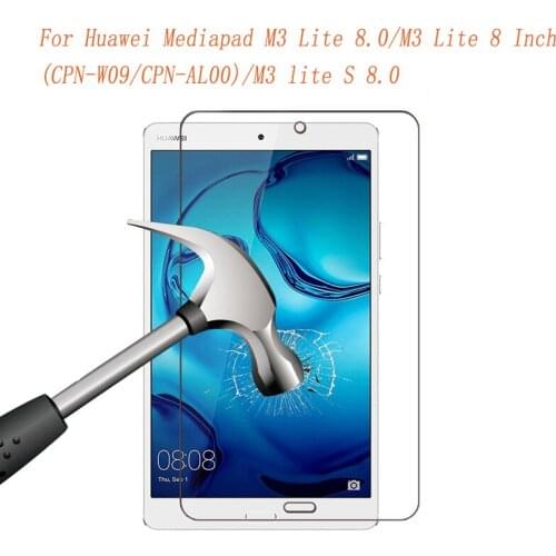 For Huawei MediaPad M3 Lite 8.0 9H Tempered Glass Screen Protector Tablet Protective Film For M3 lite 8.0 Inch Glass Guard Cover