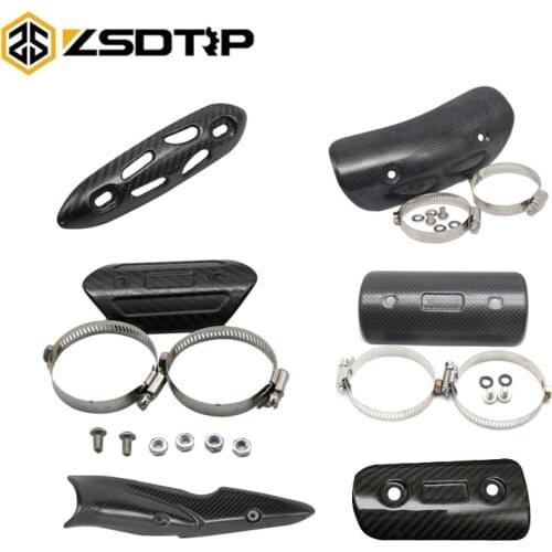 ZSDTRP Carbon Fiber Motorcycle Exhaust Mid Link Pipe Protector Heat Shield Cover