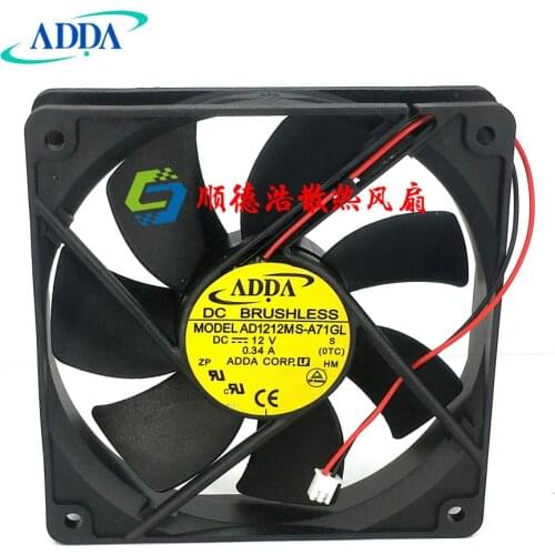 1pcs 120mm 12V Cooling Fan FOR ADDA 1 AD1212MS-A71GL 12025 12CM DC 0. 34A Mute Chassis Cooler
