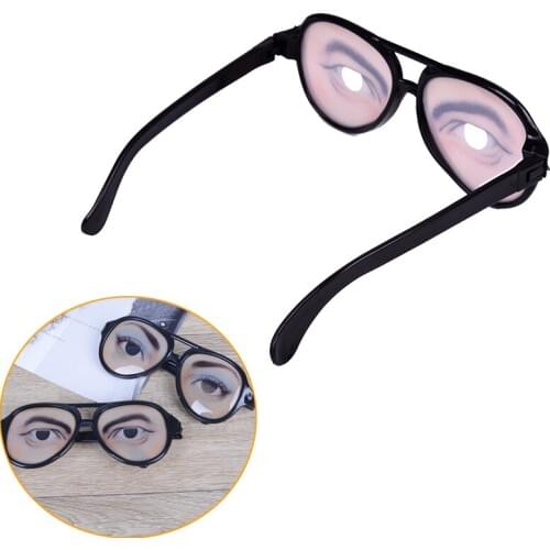 1pc Novelty Glasses Halloween Toy Photo Booth Props Party Funny Glasses Fake Novelty Gag Prank Eye Ball Joke