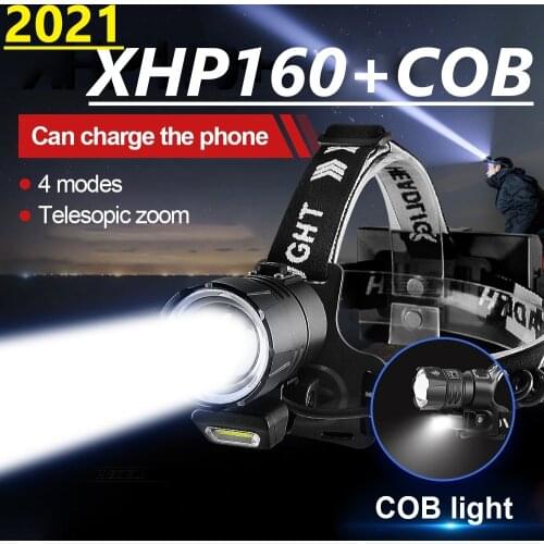 1000M Long Shot Powerful LED Headlamp XHP160 Rechargeable Led Headlight 18650 Usb Head Flashlight Head Torch XHP90 Fishing Light