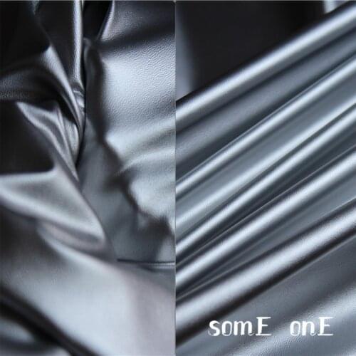 High Stretch Knit Fabric Silver Imitation Leather Stage Decor Coat 4-way Elastic DIY Tights Dress Designer Fabric 50*145cm