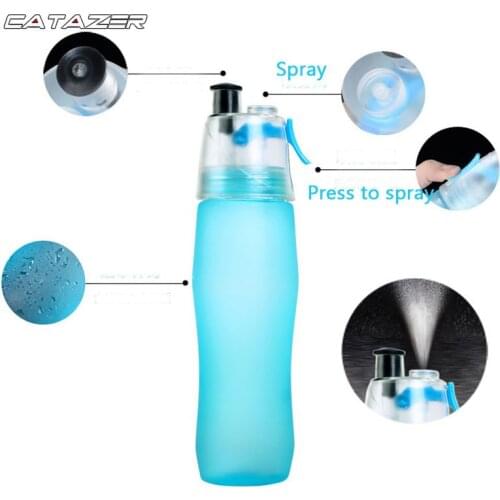 740ML Portable Plastic Spray Bottle Scrub Sports Water Bottle Leakproof Travel Cup Candy Color Yoga Camping Bicycle Water Bottle