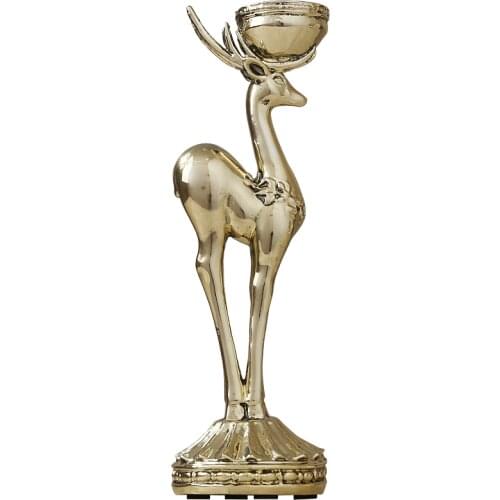 American Luxury Candle Holder Metal Gold Scented Candle Creative Deer Candlestick Home Table Decorations Candlelight Gift Ideas