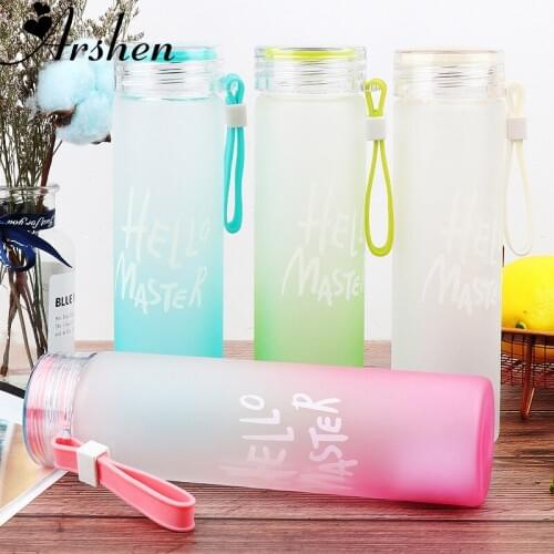 Arshen 480ml Fashion Glass Heat-Resistant Water Bottle Transparent Jug Pot Portable Travel Drinkware Camping Climbing Drinkware