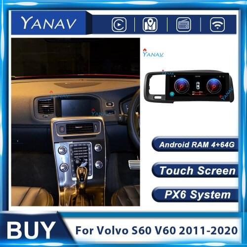 2 Din Android Car Stereo Receiver Audio For Volvo S60 V60 2011-2020 Right Hand Car Radio Multimedia DVD Player Touch Screen