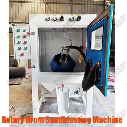 Automatic Drum Sandblaster Machine Cabina Para Sand blast Automatic Rotary Table Sand Blasting Cabine Manual Basket Sandblasting