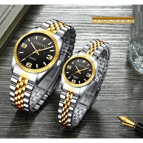 Mens Paire Watches Digital Lover Gold Womens Quartz Wristwatch Female Gift Best Seller Sale Waterproof Stainless Steel