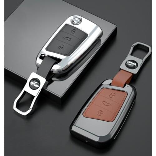 Zinc Alloy Car Key Case Cover For Volkswagen VW Golf 5 6 7 MK7 Tiguan MK2 Polo Passat B5 B6 B8 Skoda Octavia 2 3 A5 A7 Kodiaq