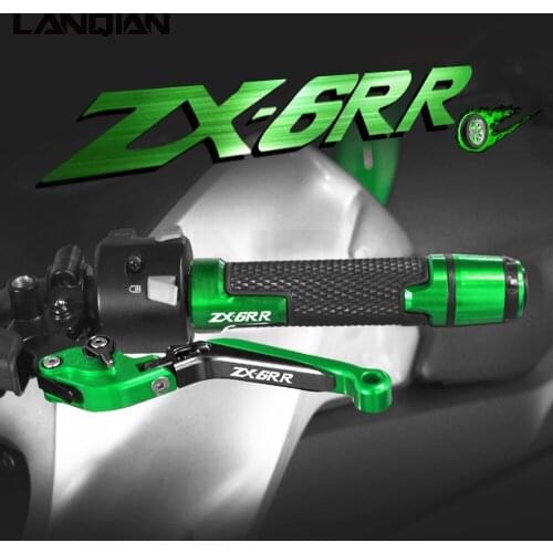 For Kawasaki ZX636R ZX6RR Motorcycle Accessories Brake Clutch Levers Handlebar hand Grips Ends ZX 636R 05-06 ZX 6RR 2000-2006