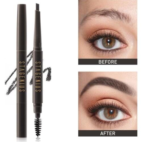 3Pcs/set Two Side Eyebrows Pencil With Brush Waterproof Long-lasting Not Fading Easy to Color For Beginner Brows Enhancer TSLM1