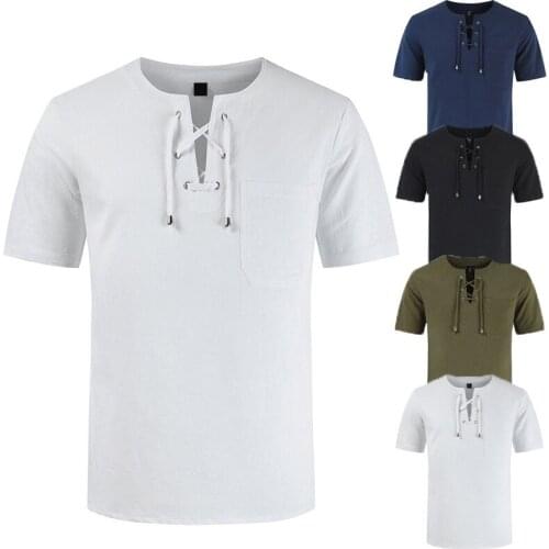Tops S-3Xl 2021New Mens Hollow Out Short Sleeve T Shirt Male Sexy V Neck Bandage T Shirt Summer Casual Solid Color Tshirt