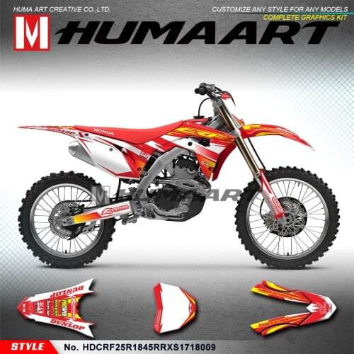 HUMAART Motorcycle Graphics Enduro Stickers Wrap Kit for CRF250R CRF 250R CRF450R CRF 450R Supermoto CRF450RX 2017 2018