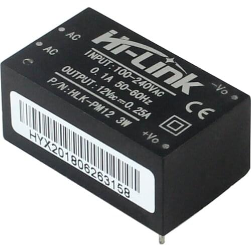 Q17331 Hi-link HLK-PM12 AC-DC 220V to 12V 3W Buckle Step Down Power Supply Module Converter Intelligent Household Switch UL/CE