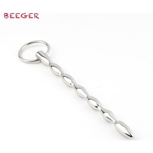 BEEGER bip & Bop Penis Plug, Steel Sounding Toy for Men, 150mm length 7 balls sex products urethral sound toys