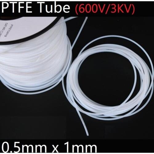 ID 0.5mm x 1mm OD PTFE Tube T eflon Insulated Rigid Capillary F4 Pipe High Low Temperature Resistant Transmit Hose 3KV Colorful