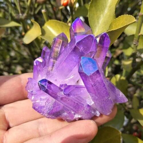 80-90g rare and beautiful purple flame ring quartz crystal cluster specimen wedding decoration aquarium