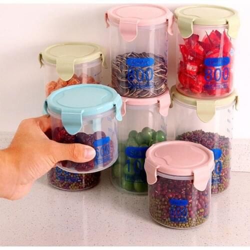 Multi Size transparent food storage container plastic kitchen refrigerator coarse grain storage tank sealed tank